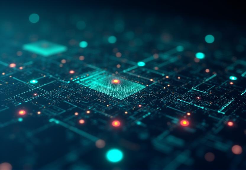 AI cybersecurity interface showing machine learning threat analysis and automated incident response